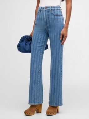 VERONICA BEARD Crosbie Wide Leg Loafer Jean Striped size 27